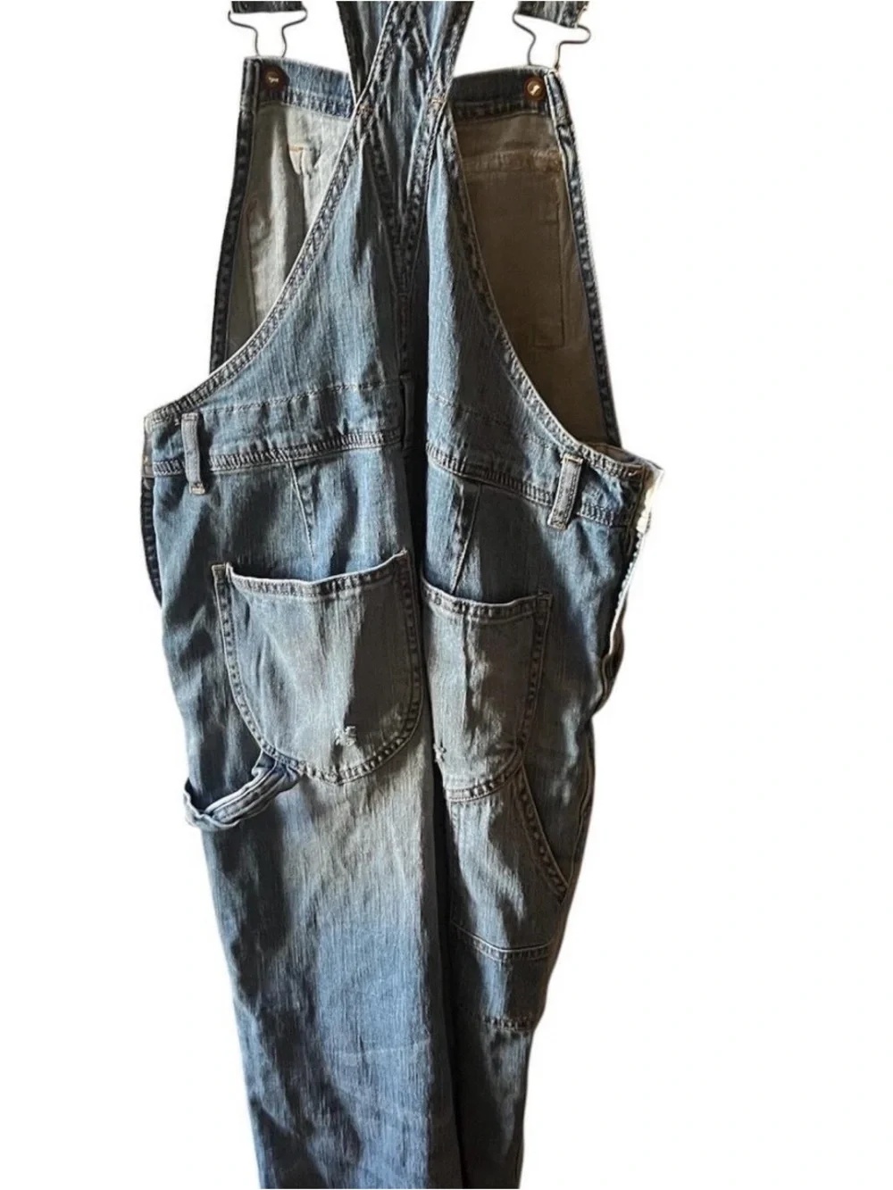 Anthropologie Light Blue Washed Denim Overalls